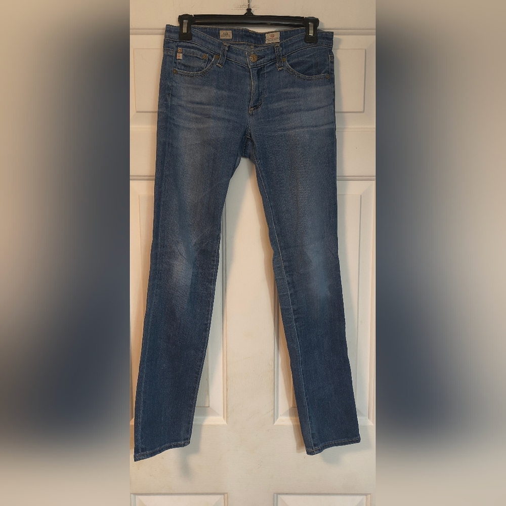 AG Adriano Goldschmied Blue Denim Cigarette Straight Leg Stilt Jeans 26R